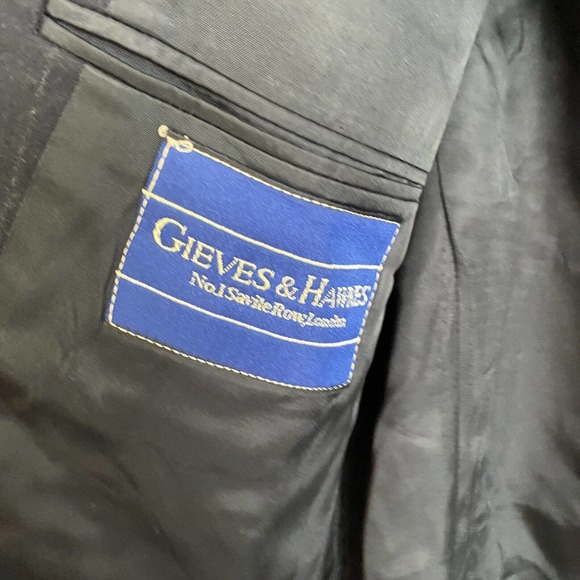 Gieves & Hawkes Wool Savile Row London Prince Of Wales Suit Jacket Men 42 - Picture 3 of 7